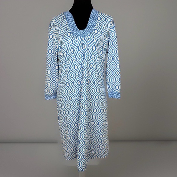 J. McLaughlin Dresses & Skirts - J. Mclaughlin Gisel Catalina Nylon 3/4 Sleeve U-Neck Dress Blue Women Large